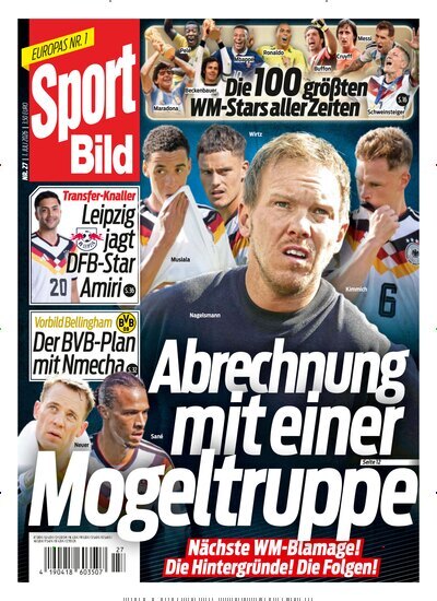 Titelbild der Ausgabe 27/2026 von Sport Bild. Diese Zeitschrift und viele weitere Sportmagazine als Abo oder epaper bei United Kiosk online kaufen.
