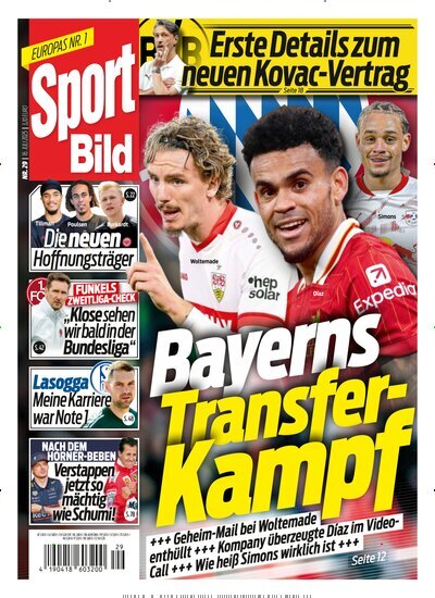 Titelbild der Ausgabe 29/2025 von Sport Bild. Diese Zeitschrift und viele weitere Sportmagazine als Abo oder epaper bei United Kiosk online kaufen.