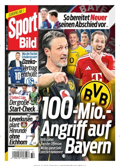 Titelbild der Ausgabe 32/2026 von Sport Bild. Diese Zeitschrift und viele weitere Sportmagazine als Abo oder epaper bei United Kiosk online kaufen.