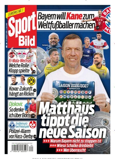 Titelbild der Ausgabe 34/2026 von Sport Bild. Diese Zeitschrift und viele weitere Sportmagazine als Abo oder epaper bei United Kiosk online kaufen.