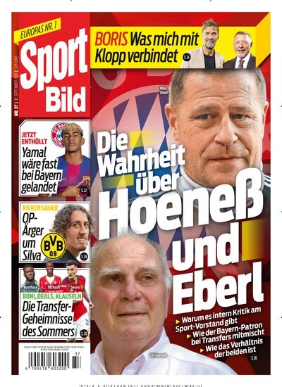 Titelbild der Ausgabe 37/2025 von Sport Bild. Diese Zeitschrift und viele weitere Sportmagazine als Abo oder epaper bei United Kiosk online kaufen.