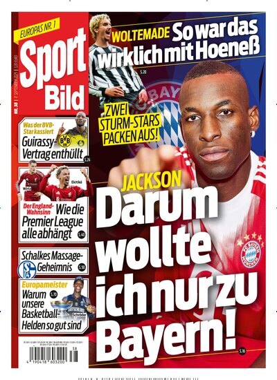 Titelbild der Ausgabe 38/2025 von Sport Bild. Diese Zeitschrift und viele weitere Sportmagazine als Abo oder epaper bei United Kiosk online kaufen.