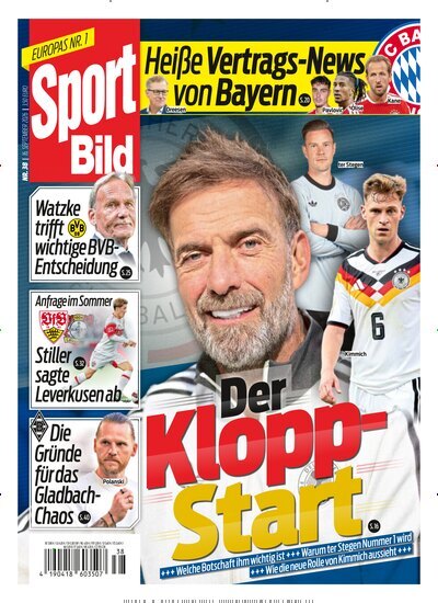 Titelbild der Ausgabe 38/2026 von Sport Bild. Diese Zeitschrift und viele weitere Sportmagazine als Abo oder epaper bei United Kiosk online kaufen.