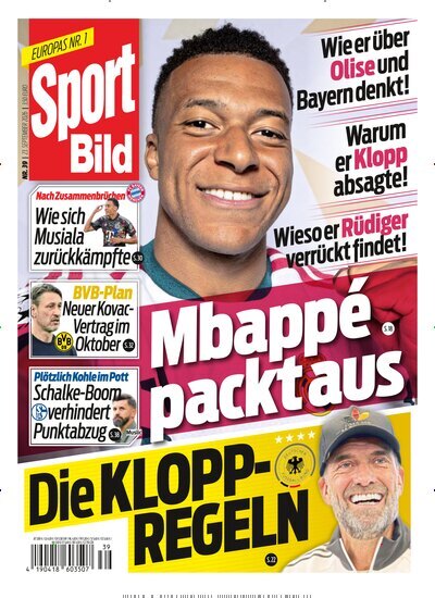 Titelbild der Ausgabe 39/2026 von Sport Bild. Diese Zeitschrift und viele weitere Sportmagazine als Abo oder epaper bei United Kiosk online kaufen.