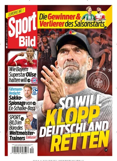 Titelbild der Ausgabe 40/2026 von Sport Bild. Diese Zeitschrift und viele weitere Sportmagazine als Abo oder epaper bei United Kiosk online kaufen.