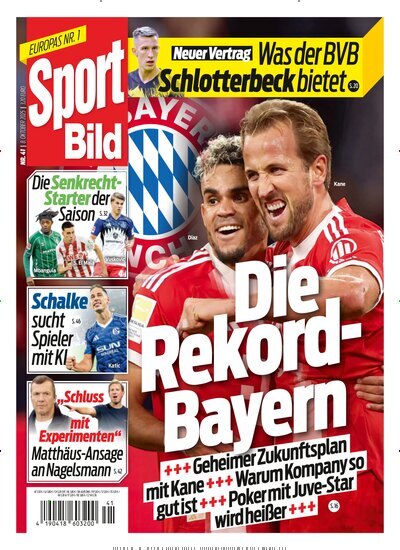 Titelbild der Ausgabe 41/2025 von Sport Bild. Diese Zeitschrift und viele weitere Sportmagazine als Abo oder epaper bei United Kiosk online kaufen.