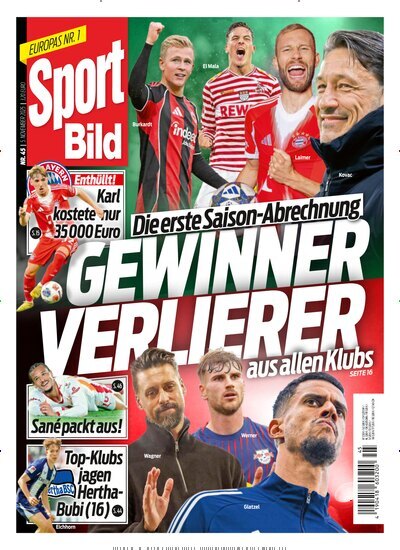 Titelbild der Ausgabe 45/2025 von Sport Bild. Diese Zeitschrift und viele weitere Sportmagazine als Abo oder epaper bei United Kiosk online kaufen.