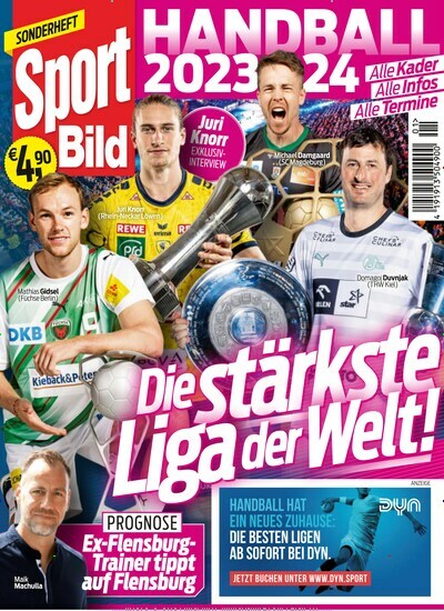 Titelbild der Ausgabe 1/2023 von Sport Bild Sonderheft Handball Bundesliga. Diese Zeitschrift und viele weitere Sportmagazine als Abo oder epaper bei United Kiosk online kaufen.