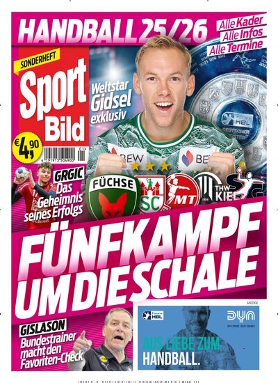 Titelbild der Ausgabe 1/2025 von Sport Bild Sonderheft Handball Bundesliga. Diese Zeitschrift und viele weitere Sportmagazine als Abo oder epaper bei United Kiosk online kaufen.
