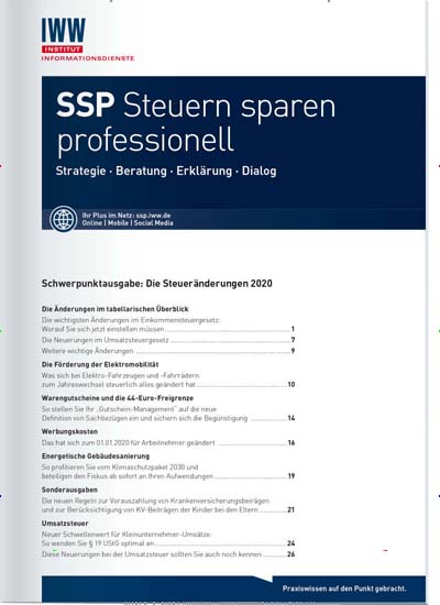 Titelbild der Ausgabe 4/2021 von SSP Steuern sparen professionell. Diese Zeitschrift und viele weitere Businessmagazine als Abo oder epaper bei United Kiosk online kaufen.