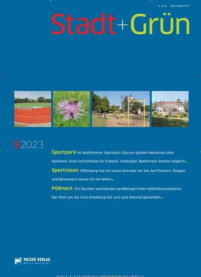 Titelbild der Ausgabe 5/2023 von Stadt + Grün. Diese Zeitschrift und viele weitere Architekturzeitschriften und Bauzeitschriften als Abo oder epaper bei United Kiosk online kaufen.