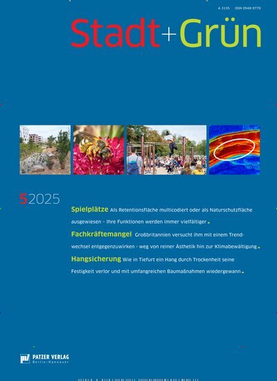 Titelbild der Ausgabe 5/2025 von Stadt + Grün. Diese Zeitschrift und viele weitere Architekturzeitschriften und Bauzeitschriften als Abo oder epaper bei United Kiosk online kaufen.