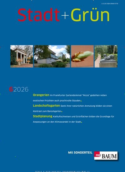 Titelbild der Ausgabe 6/2026 von Stadt + Grün. Diese Zeitschrift und viele weitere Architekturzeitschriften und Bauzeitschriften als Abo oder epaper bei United Kiosk online kaufen.