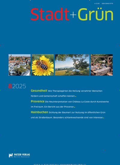Titelbild der Ausgabe 8/2025 von Stadt + Grün. Diese Zeitschrift und viele weitere Architekturzeitschriften und Bauzeitschriften als Abo oder epaper bei United Kiosk online kaufen.