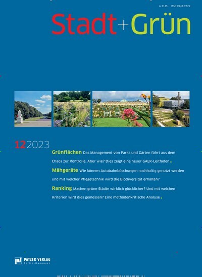 Titelbild der Ausgabe 12/2023 von Stadt + Grün. Diese Zeitschrift und viele weitere Architekturzeitschriften und Bauzeitschriften als Abo oder epaper bei United Kiosk online kaufen.