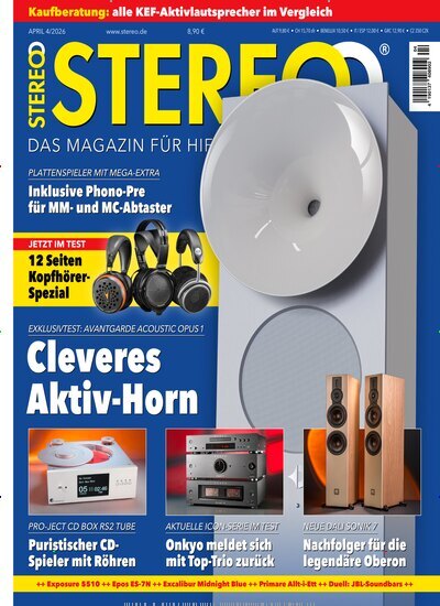 Titelbild der Ausgabe 4/2026 von Stereo. Diese Zeitschrift und viele weitere Audiomagazine, Filmmagazine und Fotozeitschriften als Abo oder epaper bei United Kiosk online kaufen.