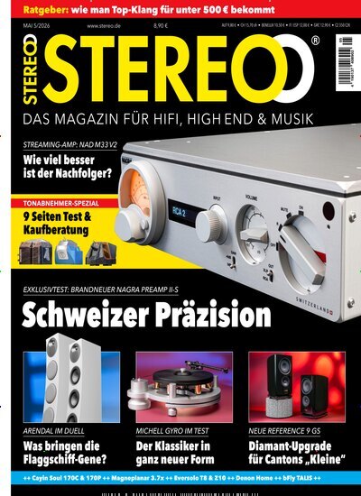 Titelbild der Ausgabe 5/2026 von Stereo. Diese Zeitschrift und viele weitere Audiomagazine, Filmmagazine und Fotozeitschriften als Abo oder epaper bei United Kiosk online kaufen.