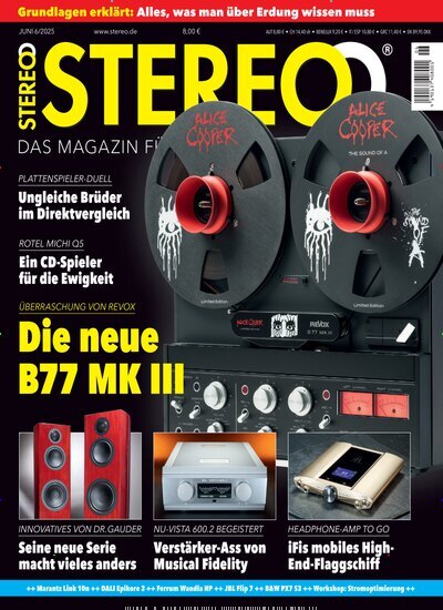 Titelbild der Ausgabe 6/2025 von Stereo. Diese Zeitschrift und viele weitere Audiomagazine, Filmmagazine und Fotozeitschriften als Abo oder epaper bei United Kiosk online kaufen.