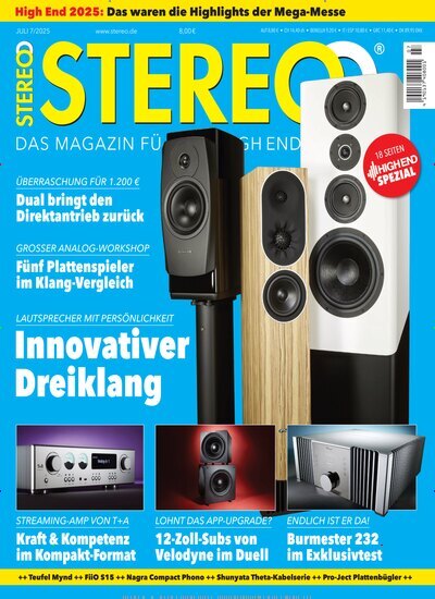 Titelbild der Ausgabe 7/2025 von Stereo. Diese Zeitschrift und viele weitere Audiomagazine, Filmmagazine und Fotozeitschriften als Abo oder epaper bei United Kiosk online kaufen.