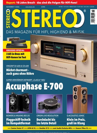 Titelbild der Ausgabe 11/2026 von Stereo. Diese Zeitschrift und viele weitere Audiomagazine, Filmmagazine und Fotozeitschriften als Abo oder epaper bei United Kiosk online kaufen.