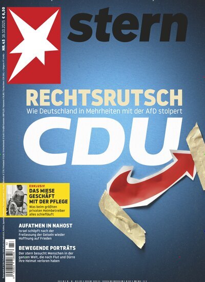 Titelbild der Ausgabe 43/2025 von stern. Diese Zeitschrift und viele weitere Wirtschaftsmagazine und Politikmagazine als Abo oder epaper bei United Kiosk online kaufen.