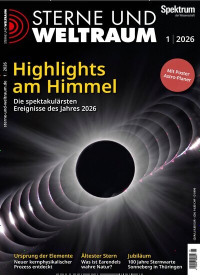 Titelbild der Ausgabe 1/2026 von Sterne und Weltraum. Diese Zeitschrift und viele weitere Reisemagazine, Freizeitmagazine und Wissensmagazine als Abo oder epaper bei United Kiosk online kaufen.