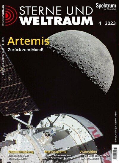 Titelbild der Ausgabe 4/2023 von Sterne und Weltraum. Diese Zeitschrift und viele weitere Reisemagazine, Freizeitmagazine und Wissensmagazine als Abo oder epaper bei United Kiosk online kaufen.