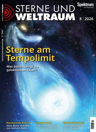 Titelbild der Ausgabe 8/2026 von Sterne und Weltraum. Diese Zeitschrift und viele weitere Reisemagazine, Freizeitmagazine und Wissensmagazine als Abo oder epaper bei United Kiosk online kaufen.