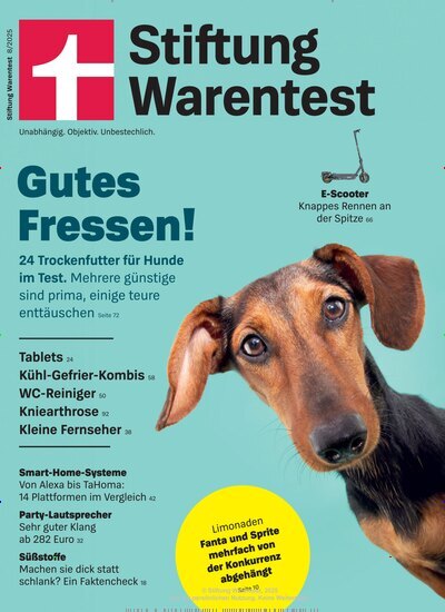 Titelbild der Ausgabe 8/2025 von Stiftung Warentest. Diese Zeitschrift und viele weitere Wirtschaftsmagazine und Politikmagazine als Abo oder epaper bei United Kiosk online kaufen.