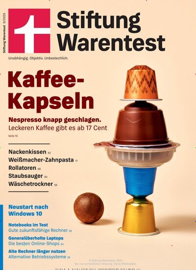 Titelbild der Ausgabe 9/2025 von Stiftung Warentest. Diese Zeitschrift und viele weitere Wirtschaftsmagazine und Politikmagazine als Abo oder epaper bei United Kiosk online kaufen.