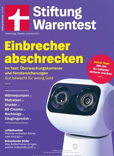 Titelbild der Ausgabe 10/2025 von Stiftung Warentest. Diese Zeitschrift und viele weitere Wirtschaftsmagazine und Politikmagazine als Abo oder epaper bei United Kiosk online kaufen.