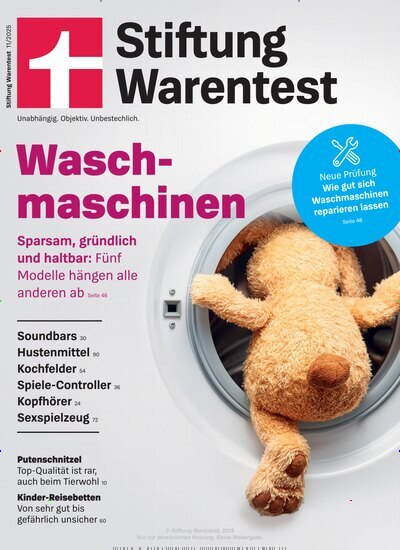 Titelbild der Ausgabe 11/2025 von Stiftung Warentest. Diese Zeitschrift und viele weitere Wirtschaftsmagazine und Politikmagazine als Abo oder epaper bei United Kiosk online kaufen.