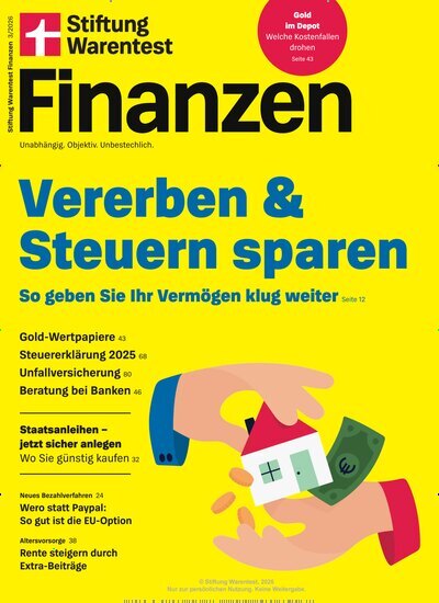 Titelbild der Ausgabe 3/2026 von Stiftung Warentest Finanzen. Diese Zeitschrift und viele weitere Wirtschaftsmagazine und Politikmagazine als Abo oder epaper bei United Kiosk online kaufen.