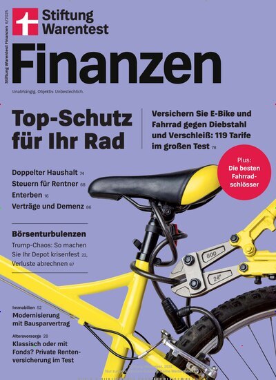 Titelbild der Ausgabe 6/2025 von Stiftung Warentest Finanzen. Diese Zeitschrift und viele weitere Wirtschaftsmagazine und Politikmagazine als Abo oder epaper bei United Kiosk online kaufen.