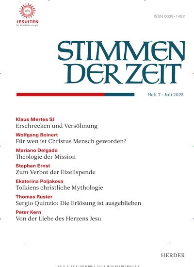 Titelbild der Ausgabe 7/2025 von Stimmen der Zeit. Diese Zeitschrift und viele weitere Kunstmagazine und Kulturmagazine als Abo oder epaper bei United Kiosk online kaufen.