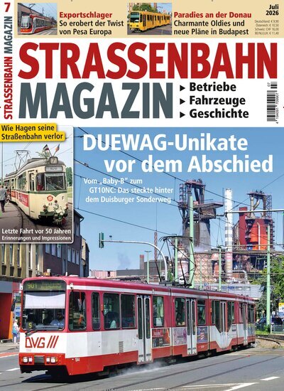 Titelbild der Ausgabe 7/2026 von Strassenbahn Magazin. Diese Zeitschrift und viele weitere Reisemagazine, Freizeitmagazine und Wissensmagazine als Abo oder epaper bei United Kiosk online kaufen.