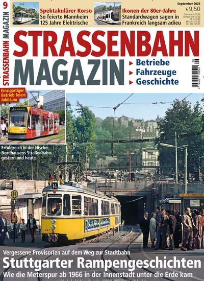 Titelbild der Ausgabe 9/2025 von Strassenbahn Magazin. Diese Zeitschrift und viele weitere Reisemagazine, Freizeitmagazine und Wissensmagazine als Abo oder epaper bei United Kiosk online kaufen.