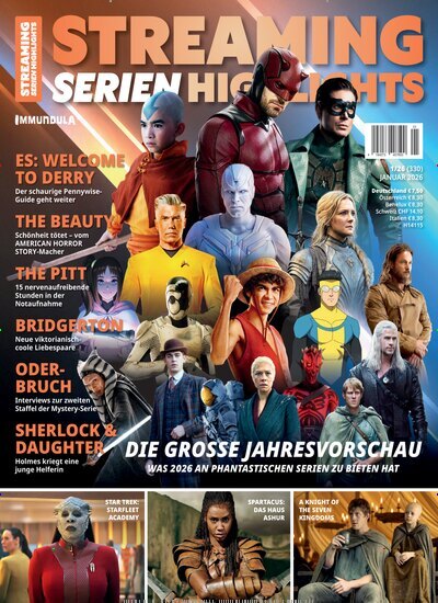 Titelbild der Ausgabe 1/2026 von Streaming Serien Highlights. Diese Zeitschrift und viele weitere Audiomagazine, Filmmagazine und Fotozeitschriften als Abo oder epaper bei United Kiosk online kaufen.