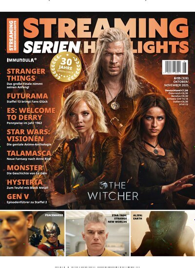 Titelbild der Ausgabe 8/2025 von Streaming Serien Highlights. Diese Zeitschrift und viele weitere Audiomagazine, Filmmagazine und Fotozeitschriften als Abo oder epaper bei United Kiosk online kaufen.