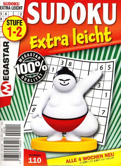 Titelbild der Ausgabe 110/2020 von Sudoku Extra leicht. Diese Zeitschrift und viele weitere Groschenromane und Rätselhefte als Abo oder epaper bei United Kiosk online kaufen.