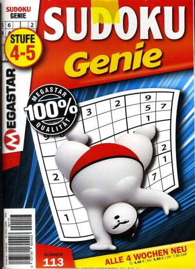 Titelbild der Ausgabe 113/2020 von Sudoku Genie. Diese Zeitschrift und viele weitere Groschenromane und Rätselhefte als Abo oder epaper bei United Kiosk online kaufen.