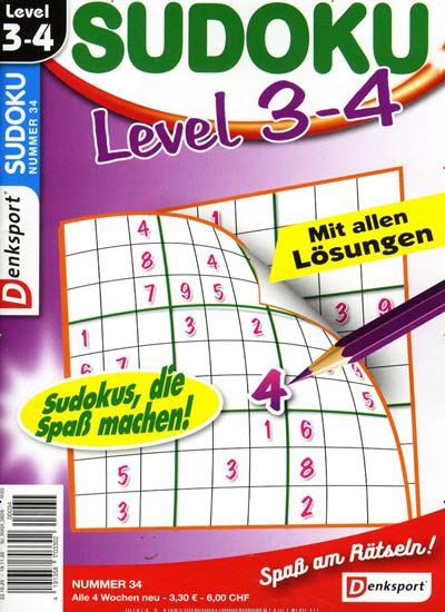 Sudoku Level 3 4 Als Abo Zeitschrift Bei United Kiosk
