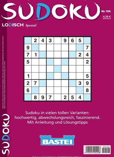 Titelbild der Ausgabe 106/2023 von Sudoku Logisch Spezial. Diese Zeitschrift und viele weitere Groschenromane und Rätselhefte als Abo oder epaper bei United Kiosk online kaufen.