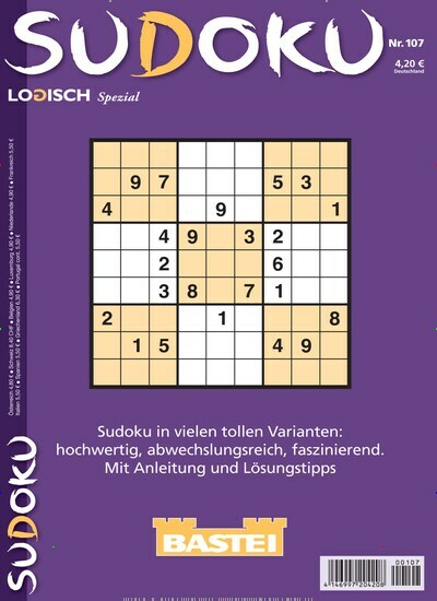 Titelbild der Ausgabe 107/2023 von Sudoku Logisch Spezial. Diese Zeitschrift und viele weitere Groschenromane und Rätselhefte als Abo oder epaper bei United Kiosk online kaufen.
