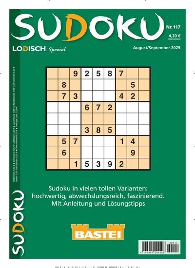 Titelbild der Ausgabe 117/2025 von Sudoku Logisch Spezial. Diese Zeitschrift und viele weitere Groschenromane und Rätselhefte als Abo oder epaper bei United Kiosk online kaufen.