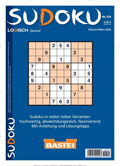 Titelbild der Ausgabe 120/2026 von Sudoku Logisch Spezial. Diese Zeitschrift und viele weitere Groschenromane und Rätselhefte als Abo oder epaper bei United Kiosk online kaufen.