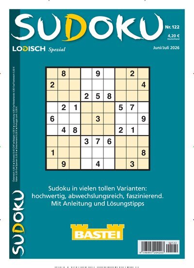 Titelbild der Ausgabe 122/2026 von Sudoku Logisch Spezial. Diese Zeitschrift und viele weitere Groschenromane und Rätselhefte als Abo oder epaper bei United Kiosk online kaufen.