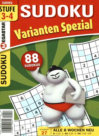 Titelbild der Ausgabe 27/2020 von Sudoku Varianten Spezial. Diese Zeitschrift und viele weitere Groschenromane und Rätselhefte als Abo oder epaper bei United Kiosk online kaufen.