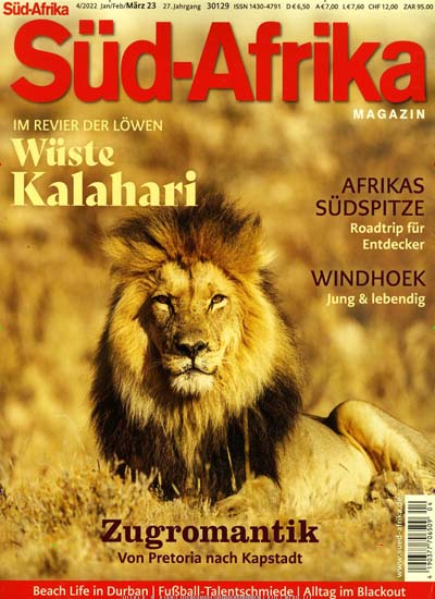 Titelbild der Ausgabe 4/2022 von Süd-Afrika. Diese Zeitschrift und viele weitere Reisemagazine, Freizeitmagazine und Wissensmagazine als Abo oder epaper bei United Kiosk online kaufen.