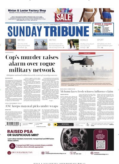 Titelbild der Ausgabe 34/2026 von Sunday Tribune. Diese Zeitschrift und viele weitere Zeitungsabos als Abo oder epaper bei United Kiosk online kaufen.